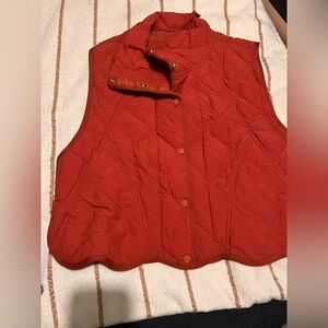 Free People Quilted Vest Rust Small